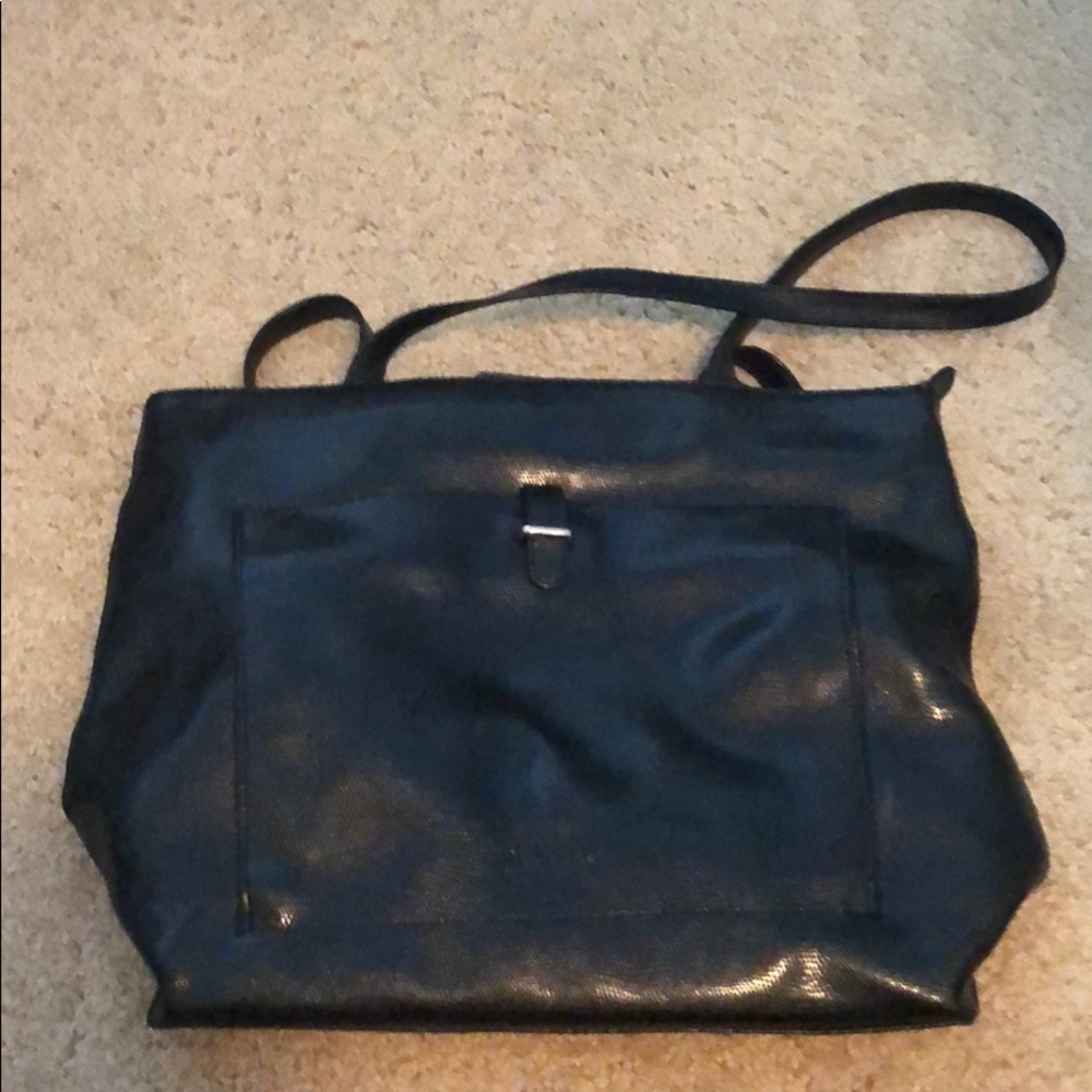 Cleo & Patek textured leather black shoulder bag